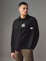 HUGO Black Hugo Logo Label Cotton Twill Shirt - Image 1 of 5