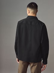 HUGO Black Hugo Logo Label Cotton Twill Shirt - Image 2 of 5