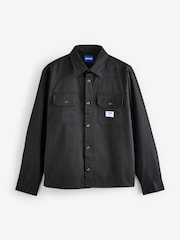 HUGO Black Hugo Logo Label Cotton Twill Shirt - Image 5 of 5