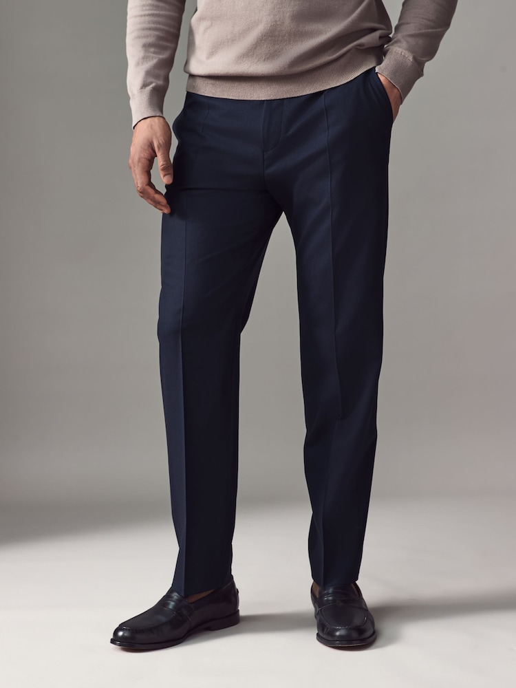 Azul - HUGO Hugo Wool Blend Stretch Trousers - Imagen 1 de 4