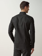 HUGO Black Checkerboard Print Slim Fit Cotton Jacquard Shirt - Image 2 of 6