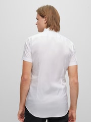 BOSS White Chrome Extra Slim Fit Stretch Poplin Shirt - Image 2 of 4