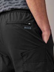 BOSS Black Tapered-Fit Cargo Poplin Trousers - Image 4 of 5