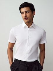 BOSS White Extra Slim Fit Stretch Poplin Shirt - Image 1 of 5