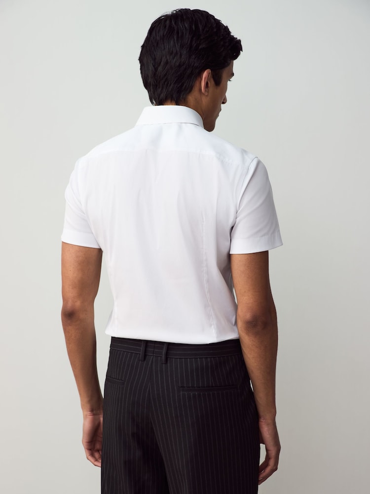 BOSS White Extra Slim Fit Stretch Poplin Shirt - Image 2 of 5