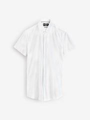 BOSS White Extra Slim Fit Stretch Poplin Shirt - Image 5 of 5
