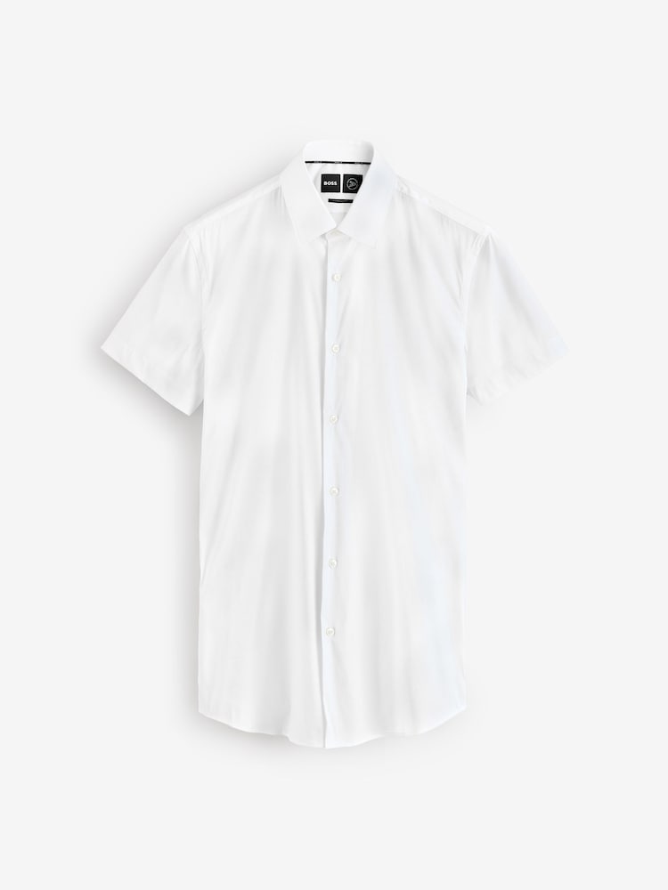 BOSS White Extra Slim Fit Stretch Poplin Shirt - Image 5 of 5
