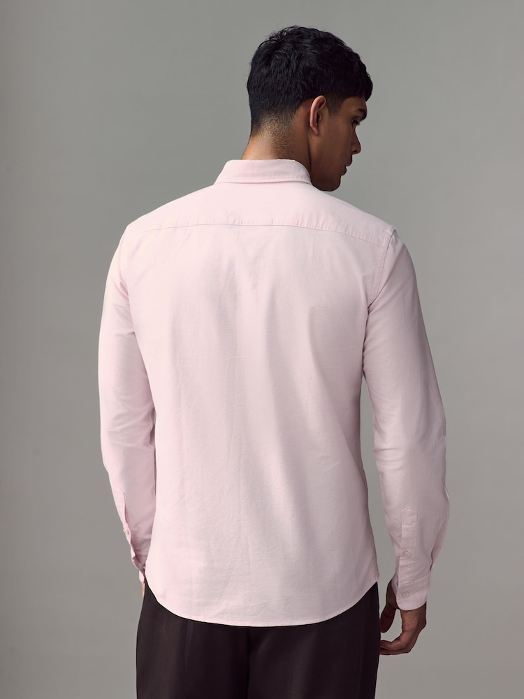 BOSS Pink Logo Detail Slim Fit Shirt - Image 2 of 5