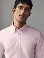 BOSS Pink Logo Detail Slim Fit Shirt - Image 3 of 5