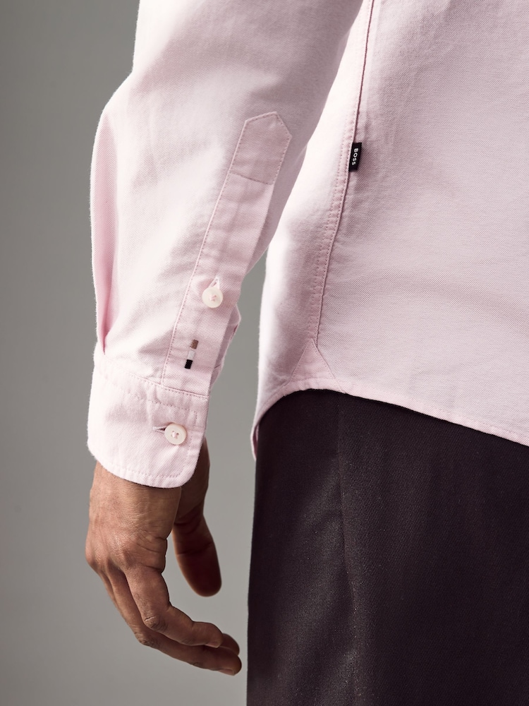 BOSS Pink Logo Detail Slim Fit Shirt - Image 4 of 5