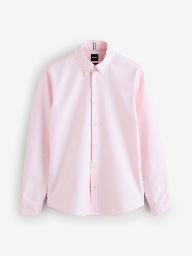 BOSS Pink Logo Detail Slim Fit Shirt - Image 5 of 5