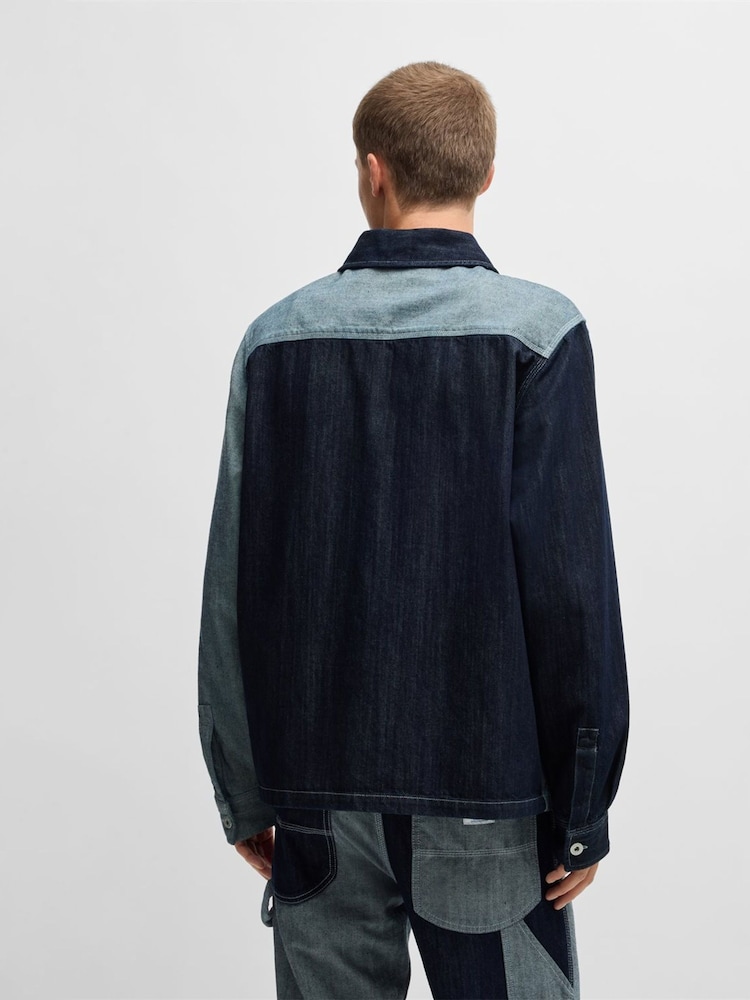HUGO Blue Relaxed-Fit Denim Overshirt - Image 2 of 5