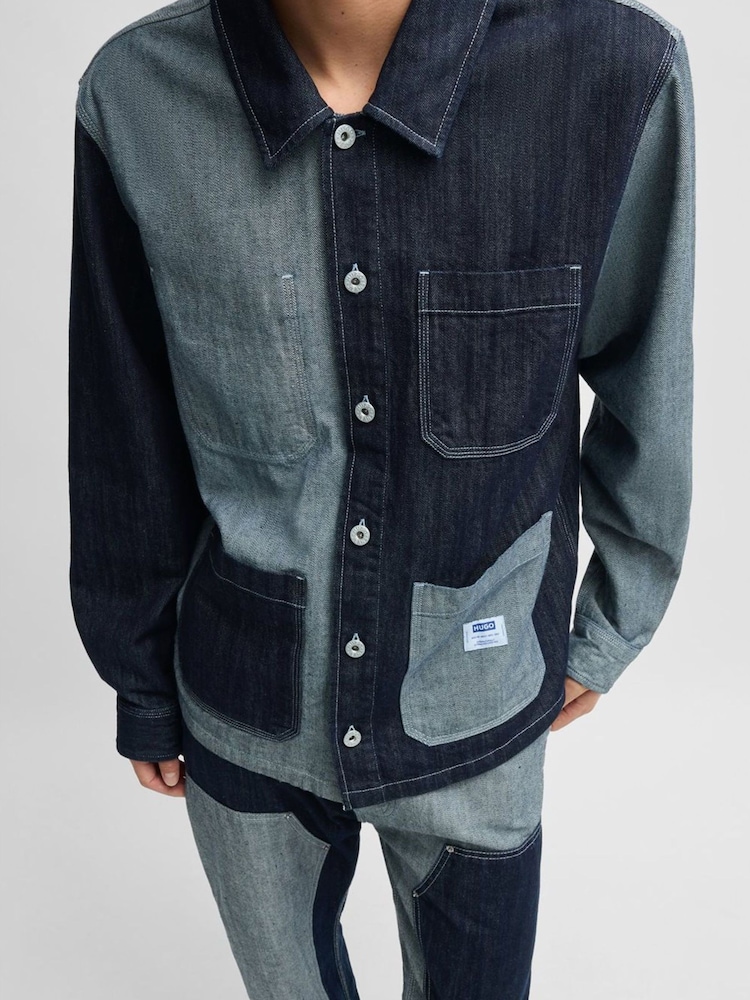 HUGO Blue Relaxed-Fit Denim Overshirt - Image 5 of 5