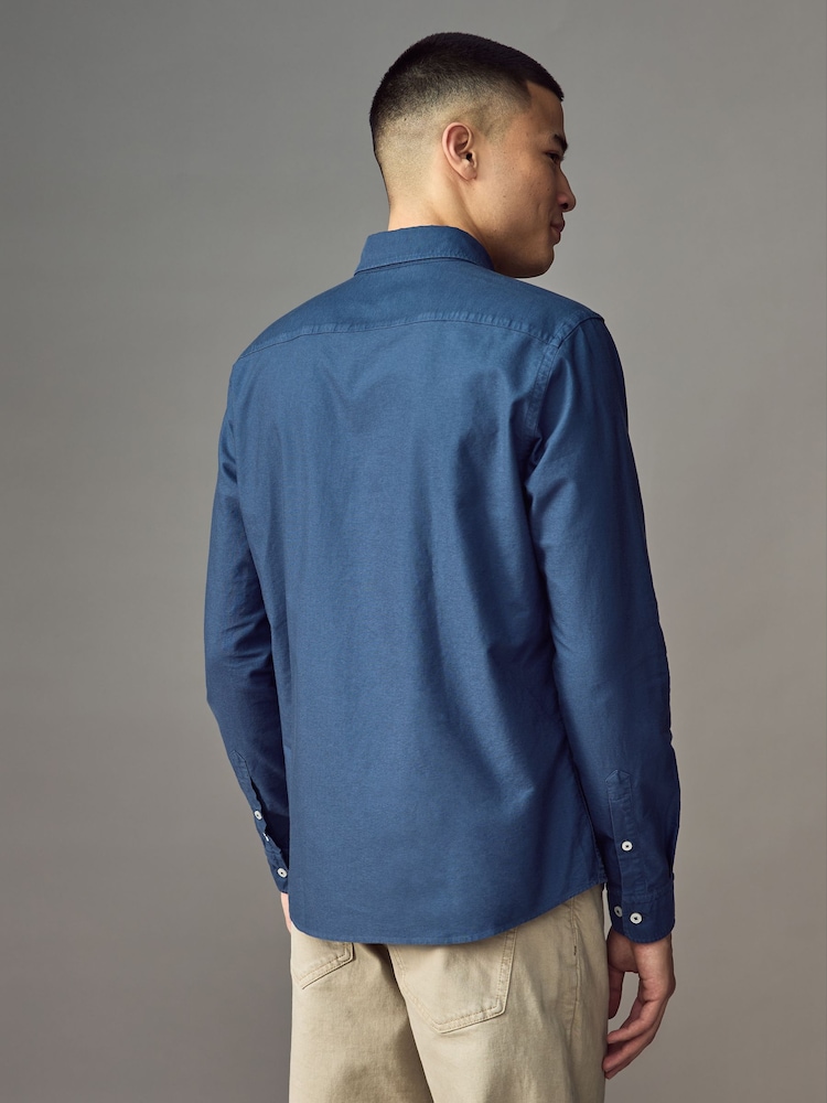 BOSS Blue Slim Fit Shirt - Image 2 of 5