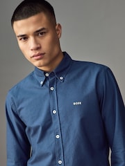 BOSS Blue Slim Fit Shirt - Image 3 of 5