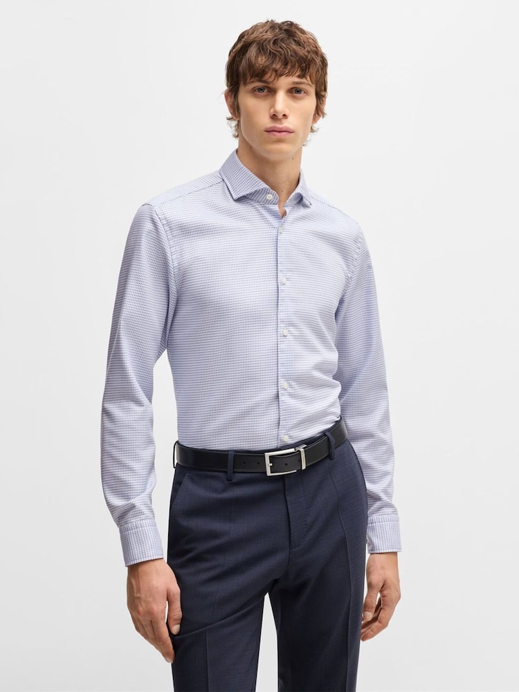 BOSS Blue Casual Fit Patterned Shirt - Image 1 of 6