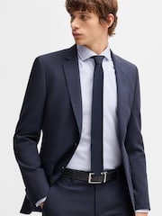 BOSS Blue Casual Fit Patterned Shirt - Image 2 of 6