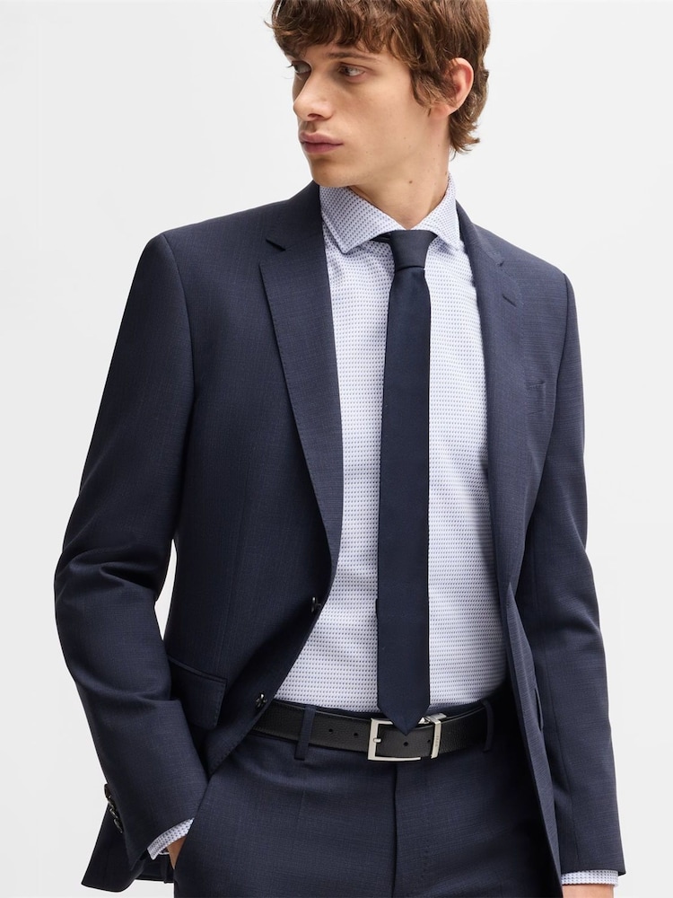 BOSS Blue Casual Fit Patterned Shirt - Image 2 of 6