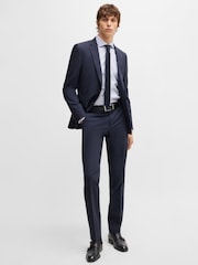 BOSS Blue Casual Fit Patterned Shirt - Image 3 of 6