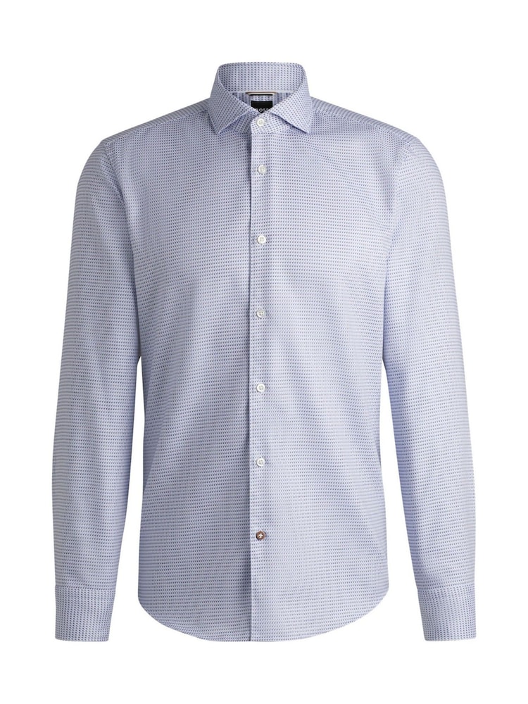 BOSS Blue Casual Fit Patterned Shirt - Image 6 of 6