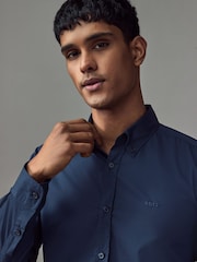BOSS Blue Logo Detail Slim Fit Shirt - Image 3 of 5