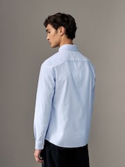 BOSS Blue/White Logo Detail Slim Fit Shirt - Image 2 of 6