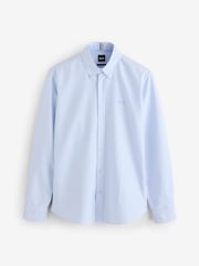 BOSS Blue/White Logo Detail Slim Fit Shirt - Image 6 of 6