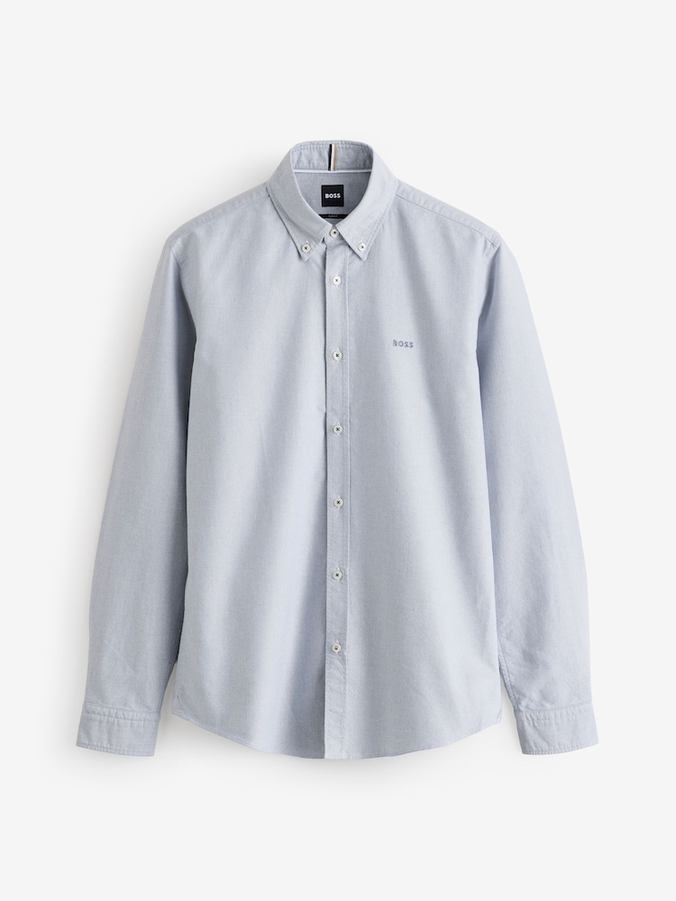 BOSS Blue Logo Detail Slim Fit Shirt - Image 5 of 5