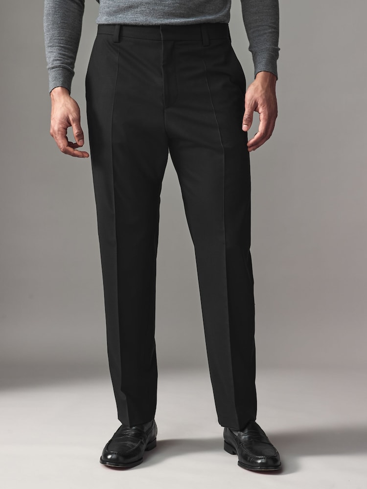 Черный - HUGO Hugo Wool Blend Stretch Trousers - Image 1 of 4