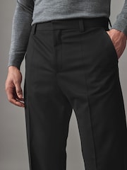 Черный - HUGO Hugo Wool Blend Stretch Trousers - Image 3 of 4