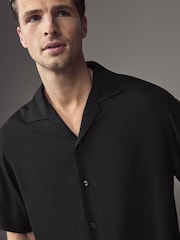 HUGO Black Oversized Fit Shirt With Smoke Logo-Print Hem - Image 3 of 5