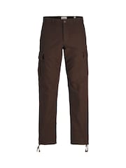 JACK & JONES Brown Relaxed Fit Cargo 100% Cotton Trousers - Image 5 of 7