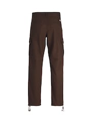 JACK & JONES Brown Relaxed Fit Cargo 100% Cotton Trousers - Image 6 of 7