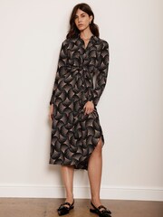 Mint Velvet Gold Geometric Print Midi Dress - Image 2 of 4