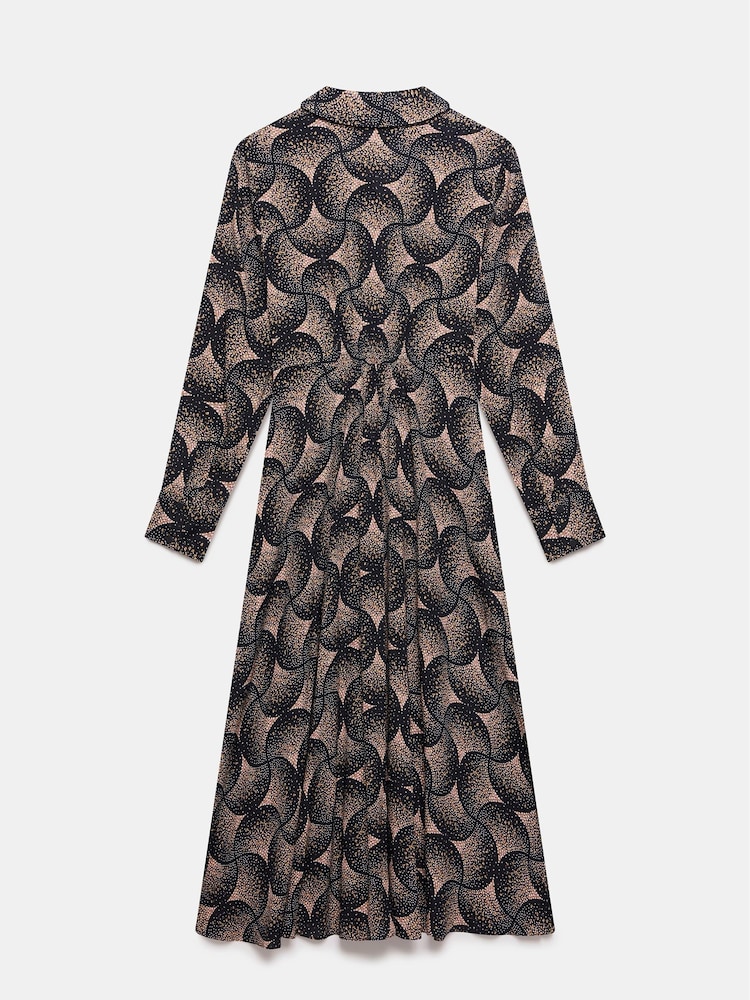 Mint Velvet Gold Geometric Print Midi Dress - Image 4 of 4