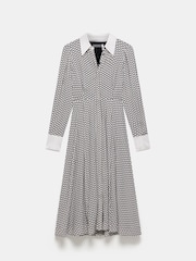 Mint Velvet White/Black Heart Print Midi Shirt Dress - Image 3 of 4