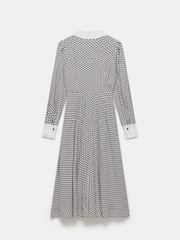 Mint Velvet White/Black Heart Print Midi Shirt Dress - Image 4 of 4