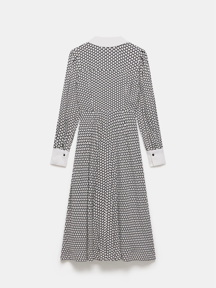 Mint Velvet White/Black Heart Print Midi Shirt Dress - Image 4 of 4 Mint Velvet White/Black Heart Print Midi Shirt Dress - Image 4 of 4