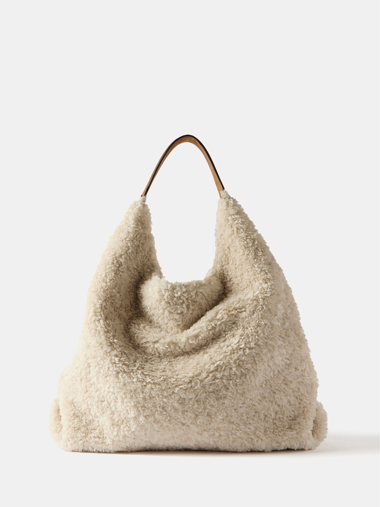 Mint Velvet White Borg Tote Bag - Image 1 of 2 Mint Velvet White Borg Tote Bag - Image 1 of 2