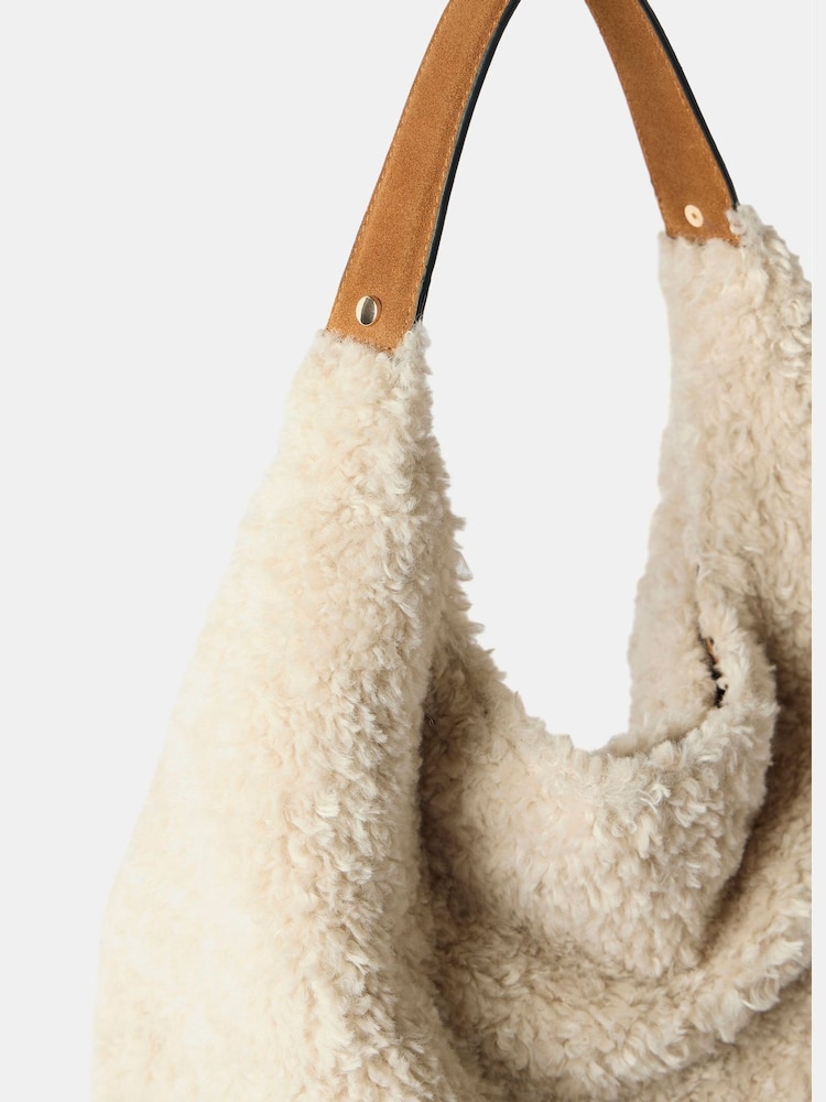 Mint Velvet White Borg Tote Bag - Image 2 of 2 Mint Velvet White Borg Tote Bag - Image 2 of 2
