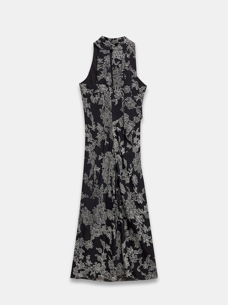 Mint Velvet Black Floral Lace Print Maxi Dress - Image 4 of 4