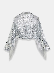 Mint Velvet Grey Sequin Fringed Shrug - Image 4 of 4