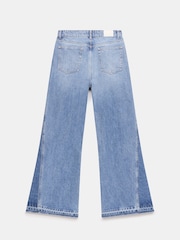 Mint Velvet Blue Mid Indigo Relaxed Flare 100% Cotton Jeans - Image 3 of 3