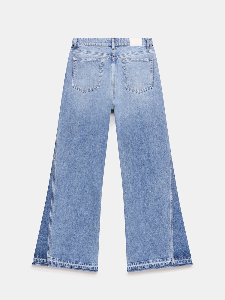 Mint Velvet Blue Mid Indigo Relaxed Flare 100% Cotton Jeans - Image 3 of 3