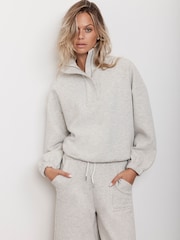 Mint Velvet Grey Textured Sweatshirt - Image 1 of 4