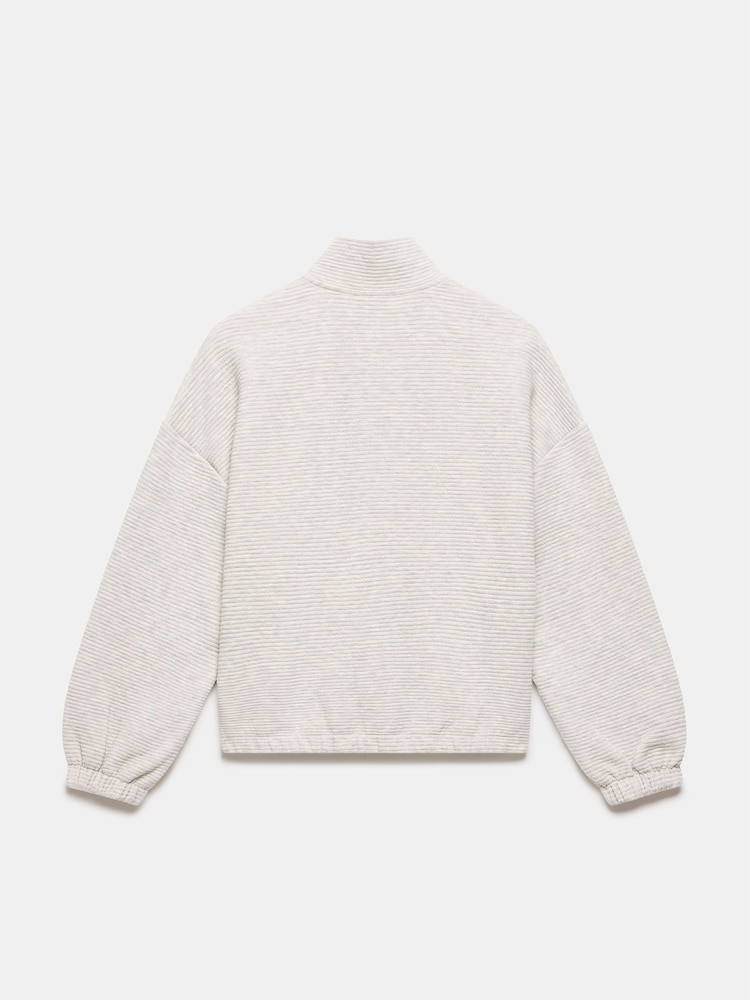 Mint Velvet Grey Textured Sweatshirt - Image 4 of 4