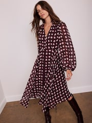 Mint Velvet Natural Spot Print Midi Dress - Image 2 of 4