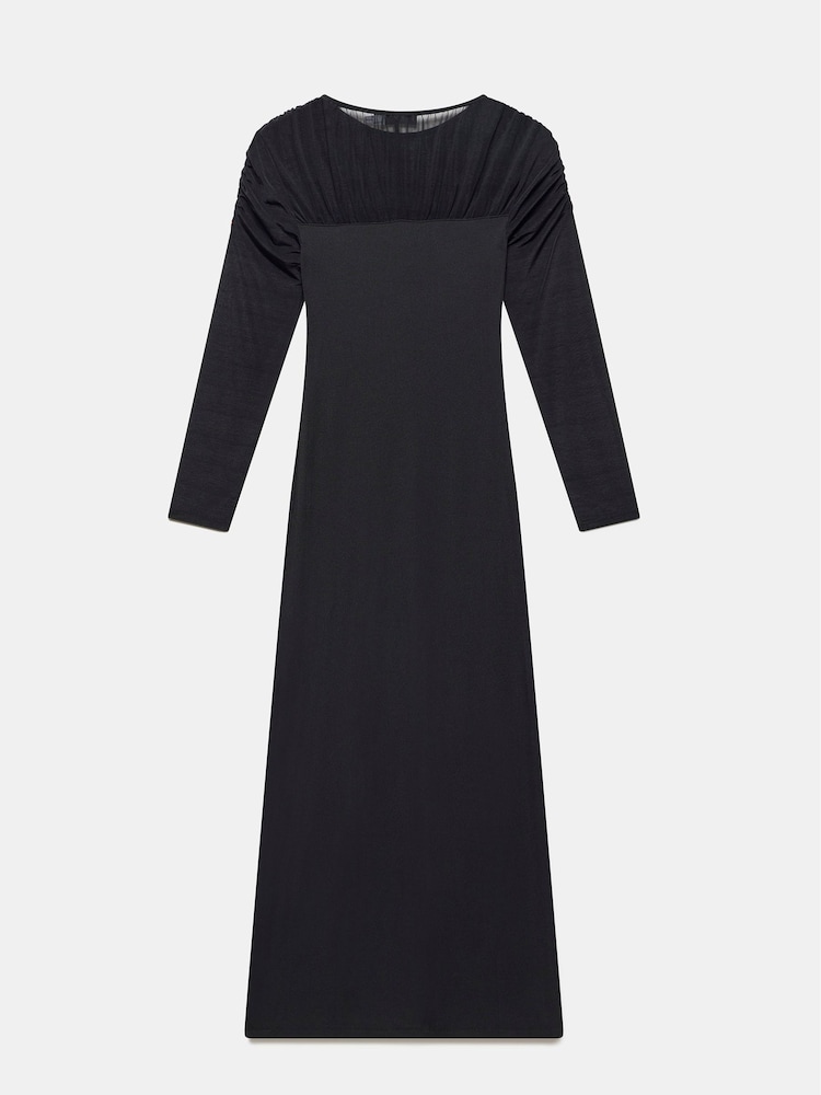 Mint Velvet Black Mesh Jersey Maxi Dress - Image 4 of 4 Mint Velvet Black Mesh Jersey Maxi Dress - Image 4 of 4