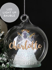 Personalised Christmas LED Angel Bauble by PMC - Image 1 of 4