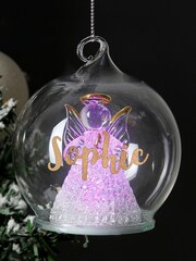 Personalised Christmas LED Angel Bauble by PMC - Image 2 of 4